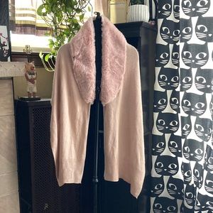 JcPenny Blush Pink Faux Fur Shrug Poncho